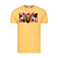 Vintage Mustard Western Highland Cow mom Vintage Tee - HowdyJamesFarm