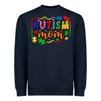 Navy autism mom Heavyweight Sweatshirt - LillyAllenDesigns