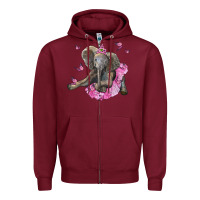 Burgundy baby elephant with tutu Zipper Hoodie - LillyAllenDesigns