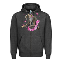 Charcoal Heather baby elephant with tutu Zipper Hoodie - LillyAllenDesigns