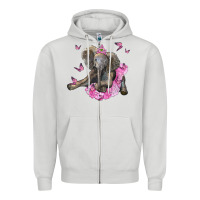 Dove Grey baby elephant with tutu Zipper Hoodie - LillyAllenDesigns
