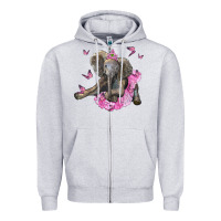 Heather Grey baby elephant with tutu Zipper Hoodie - LillyAllenDesigns