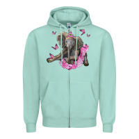 Seafoam baby elephant with tutu Zipper Hoodie - LillyAllenDesigns