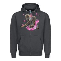 Smoke baby elephant with tutu Zipper Hoodie - LillyAllenDesigns