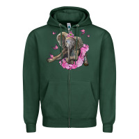Sports Green baby elephant with tutu Zipper Hoodie - LillyAllenDesigns