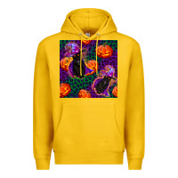 Lemon witchy cat and pumpkins seamless paternal Premium Hoodie - BundleAndBundleShop