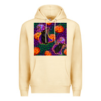 Pina Colada witchy cat and pumpkins seamless paternal Premium Hoodie - BundleAndBundleShop