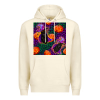 Sandshell witchy cat and pumpkins seamless paternal Premium Hoodie - BundleAndBundleShop