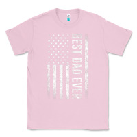 Bubblegum Pink Father's Day Best Dad Ever American Flag Classic Tee - minhPixels