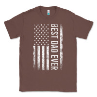 Chestnut Father's Day Best Dad Ever American Flag Classic Tee - minhPixels