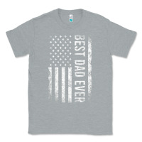 Heather Grey Father's Day Best Dad Ever American Flag Classic Tee - minhPixels