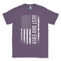 Lavender Father's Day Best Dad Ever American Flag Classic Tee - minhPixels