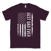 Plum Father's Day Best Dad Ever American Flag Classic Tee - minhPixels