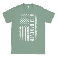 Sage Father's Day Best Dad Ever American Flag Classic Tee - minhPixels