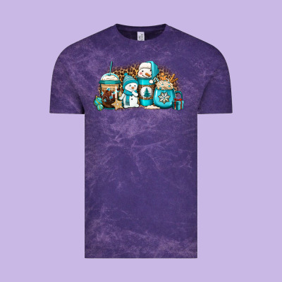 Winter Snowman Coffee Cups Vintage Tee Designed By Jasminsmagicworld