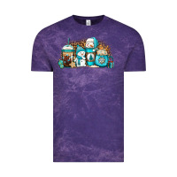 Cloud Purple winter snowman coffee cups Vintage Tee - Jasminsmagicworld