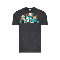 Vintage Black winter snowman coffee cups Vintage Tee - Jasminsmagicworld