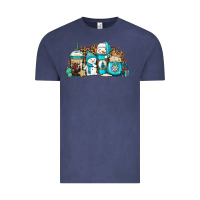 Vintage Denim winter snowman coffee cups Vintage Tee - Jasminsmagicworld