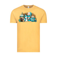 Vintage Mustard winter snowman coffee cups Vintage Tee - Jasminsmagicworld