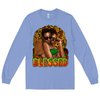 Colony Blue Black couple blessed Long Sleeve Tee - HowdyJamesFarm