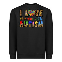 Black i love someone with autism Heavyweight Sweatshirt - LillyAllenDesigns