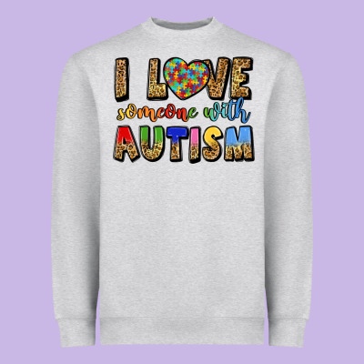 I Love Someone With Autism Heavyweight Sweatshirt Designed By Lillyallendesigns