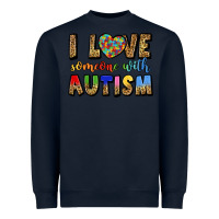 Navy i love someone with autism Heavyweight Sweatshirt - LillyAllenDesigns