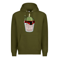 Army Green bubble fett boba tea funny sci fi pun pearl milk tea gift t shirt Premium Hoodie - minhPixels