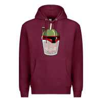 Burgundy bubble fett boba tea funny sci fi pun pearl milk tea gift t shirt Premium Hoodie - minhPixels