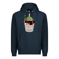 Navy bubble fett boba tea funny sci fi pun pearl milk tea gift t shirt Premium Hoodie - minhPixels