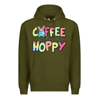 Army Green coffee makes me hoppy easter Premium Hoodie - Jasminsmagicworld