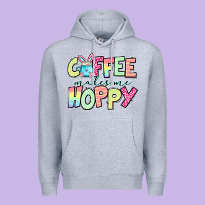 Coffee Makes Me Hoppy Easter Premium Hoodie Designed By Jasminsmagicworld