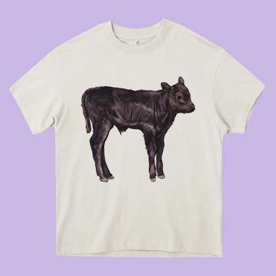 Black Angus Calf Illustrations Heavy Core Tee Designed By Lillyallendesigns