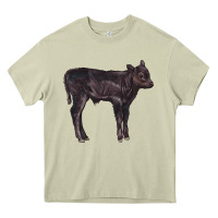 Mossy Black Angus Calf Illustrations Heavy Core Tee - LillyAllenDesigns