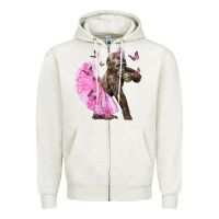 Oatmeal Heather Baby Gorilla With Tutu Zipper Hoodie - LillyAllenDesigns