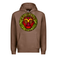 Chestnut african masks round earrings 4 Premium Hoodie - BundleAndBundleShop