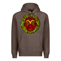 Coffee african masks round earrings 4 Premium Hoodie - BundleAndBundleShop