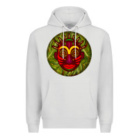 Dove Grey african masks round earrings 4 Premium Hoodie - BundleAndBundleShop