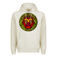 Oatmeal Heather african masks round earrings 4 Premium Hoodie - BundleAndBundleShop