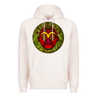 Pale Pink african masks round earrings 4 Premium Hoodie - BundleAndBundleShop