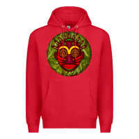 Red african masks round earrings 4 Premium Hoodie - BundleAndBundleShop