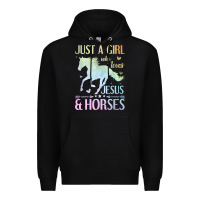 Black Jesus And Horses, Horse Gifts For Girls, Women Premium Hoodie - minhPixels