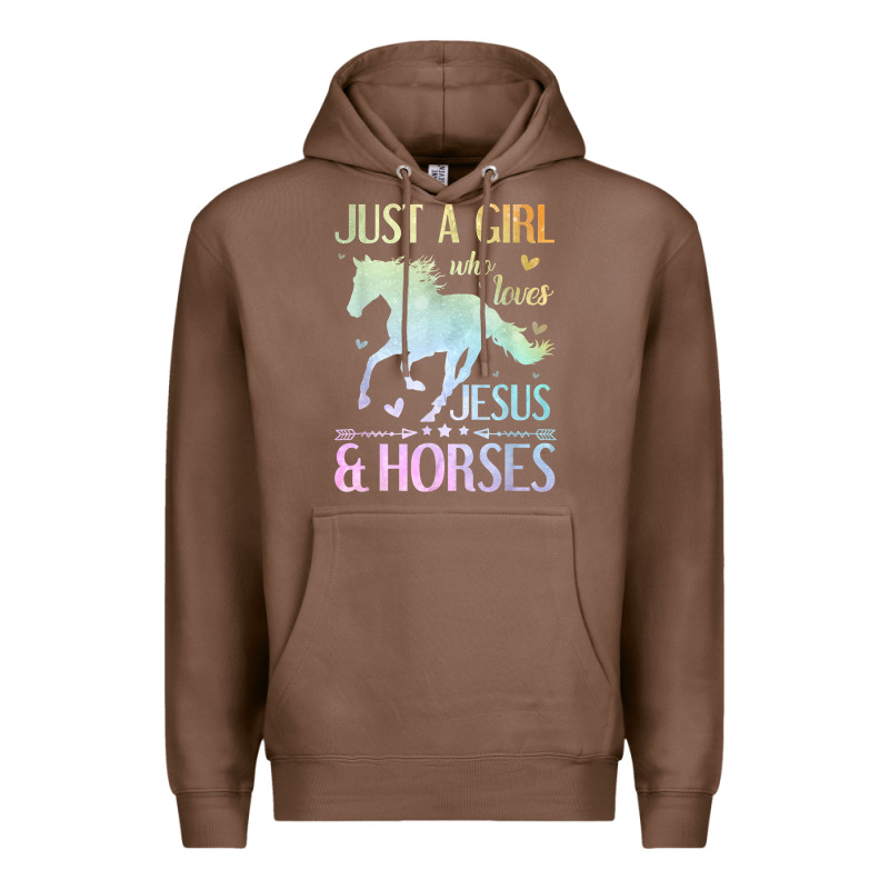 Jesus And Horses, Horse Gifts For Girls, Women Premium Hoodie by minhPixels | Teevron