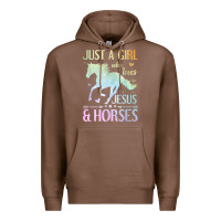 Chestnut Jesus And Horses, Horse Gifts For Girls, Women Premium Hoodie - minhPixels