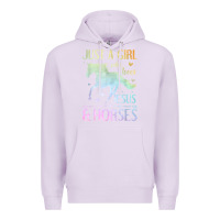 Lilac Jesus And Horses, Horse Gifts For Girls, Women Premium Hoodie - minhPixels