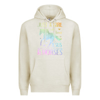 Oatmeal Heather Jesus And Horses, Horse Gifts For Girls, Women Premium Hoodie - minhPixels