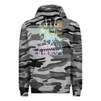 Slate Camo Jesus And Horses, Horse Gifts For Girls, Women Premium Hoodie - minhPixels