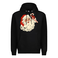 Black santa vintage face Premium Hoodie - minhPixels