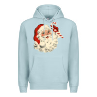 Blue Mist santa vintage face Premium Hoodie - minhPixels