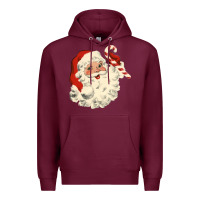 Burgundy santa vintage face Premium Hoodie - minhPixels